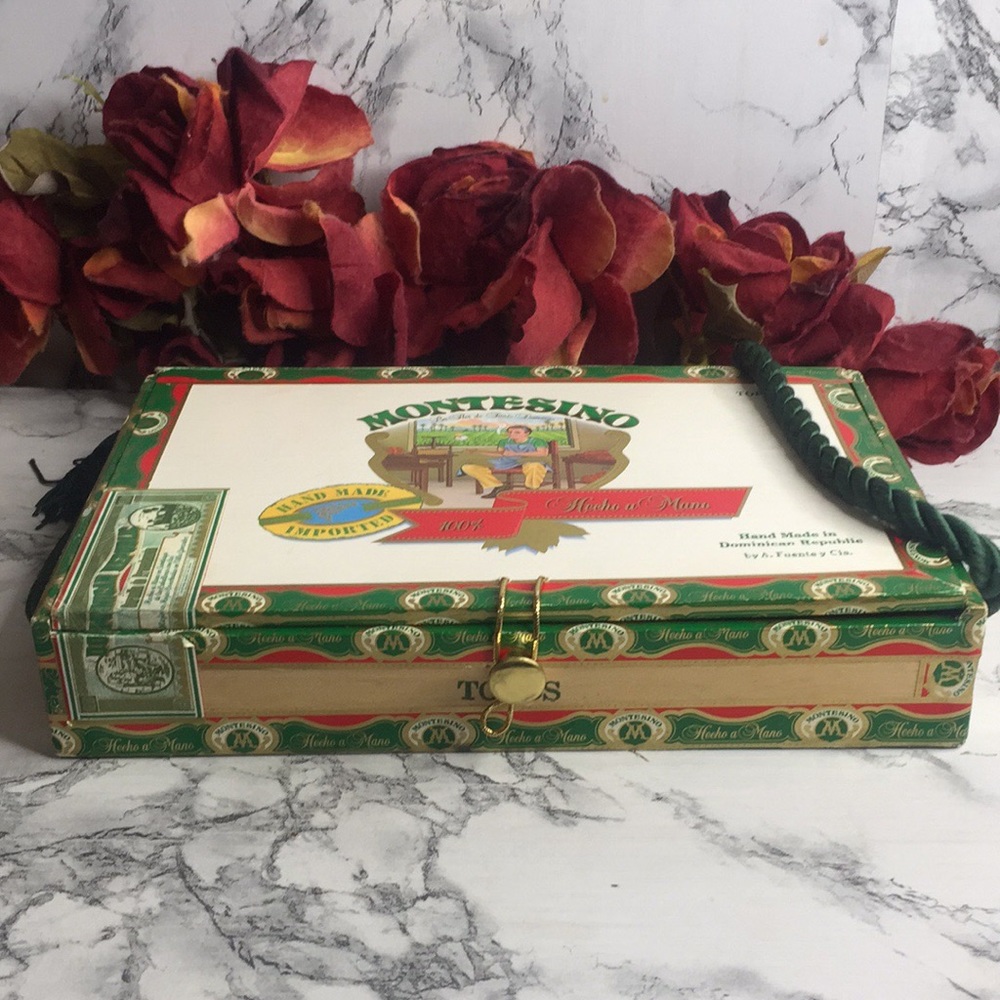 Vintage Montesino Upcycled Cigar Box Crossbody Bag - Picture 9 of 15